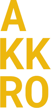 AKKRO logo, links to homepage