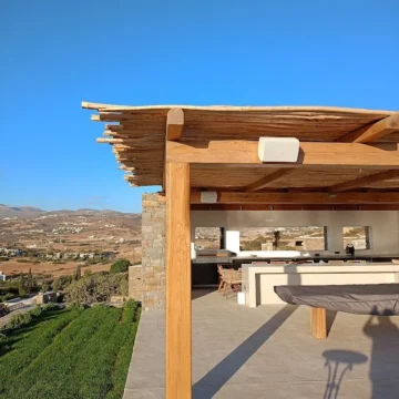 Handcrafted pergola made of reeds