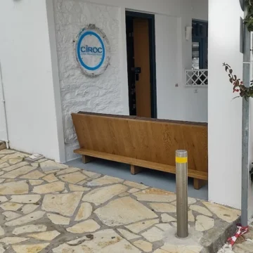 Custom sofa at the terrace of a beverage shop