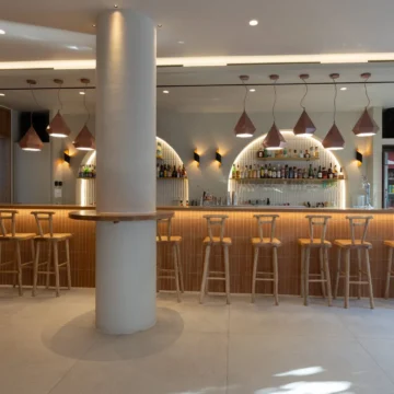 Bar and tall chairs
