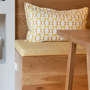 Detail of a wooden sofa