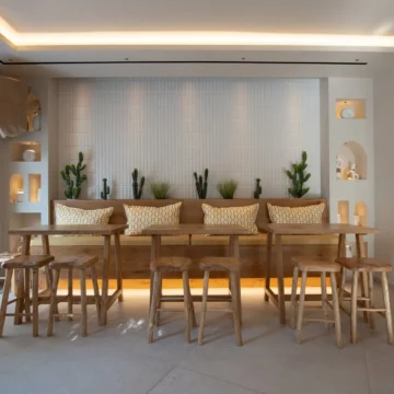 Interior design of a restaurant